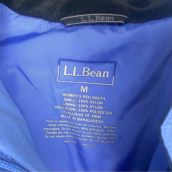 L.L. Bean Women’s Winter Parka Coat Ski Jacket Size Medium Blue Jay/Crisp Lapis - Picture 3 of 4